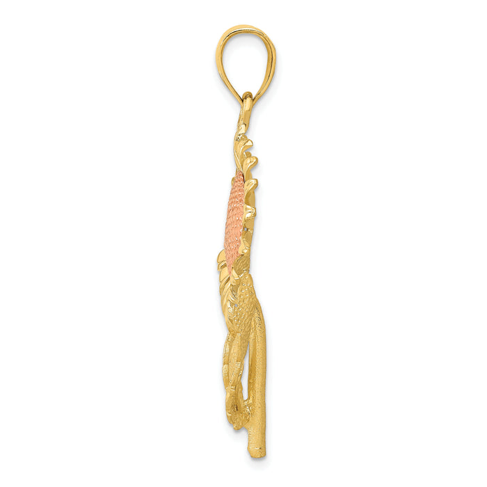 14k Two-tone Sunflower Pendant-D339