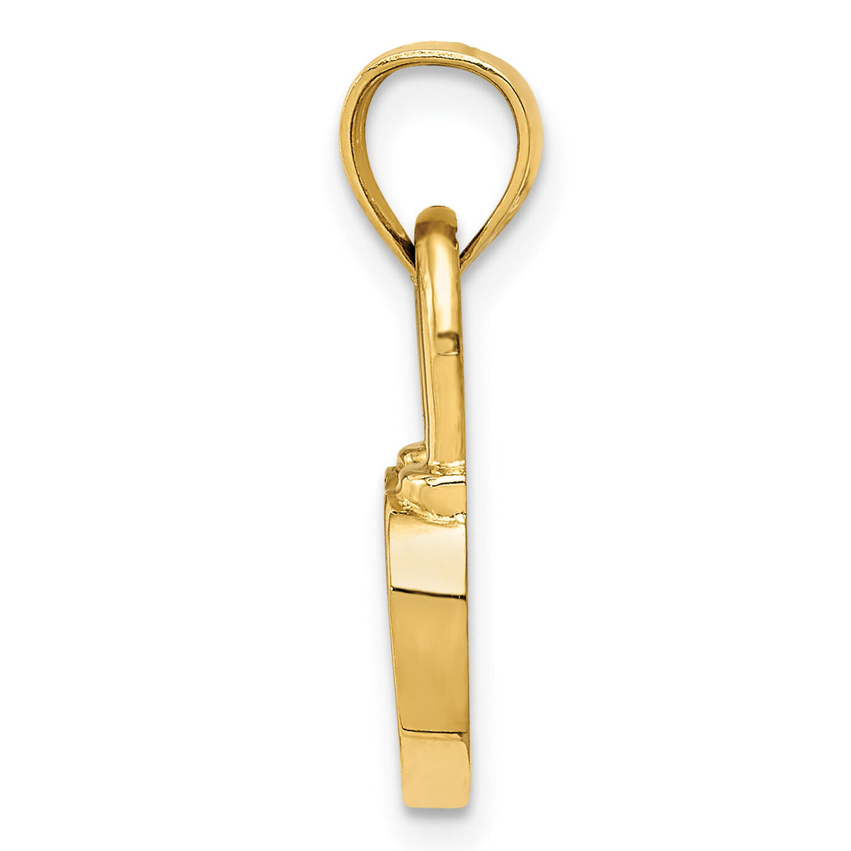 14K Polished Heart Lock Charm-D3404