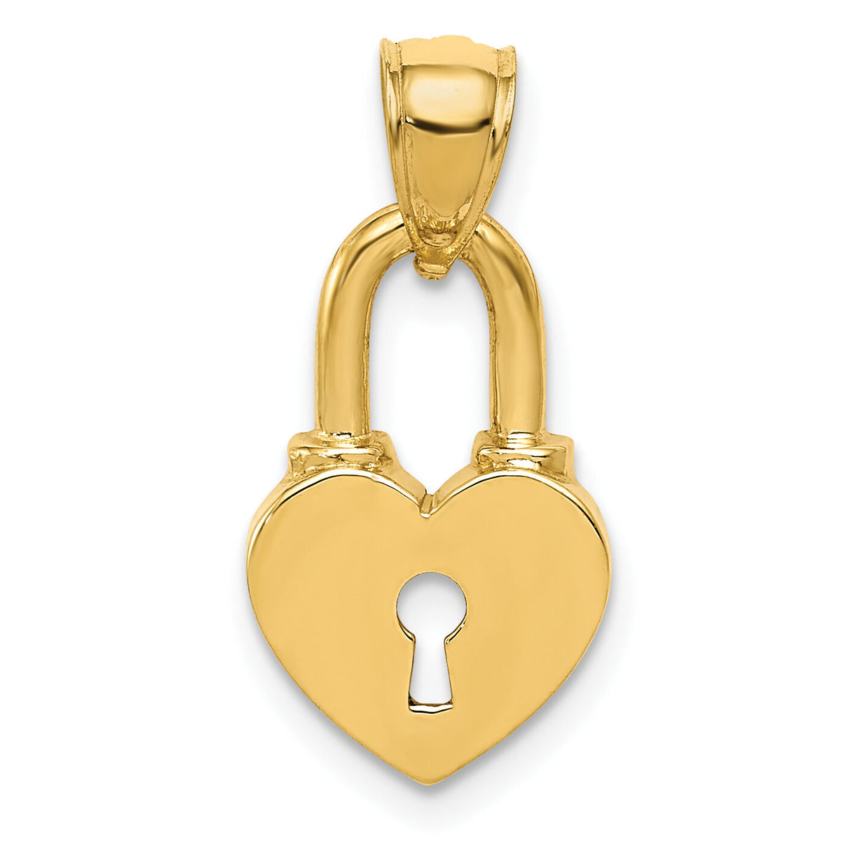 14K Polished Heart Lock Charm-D3404