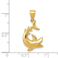 14K Shark Pendant-D3412