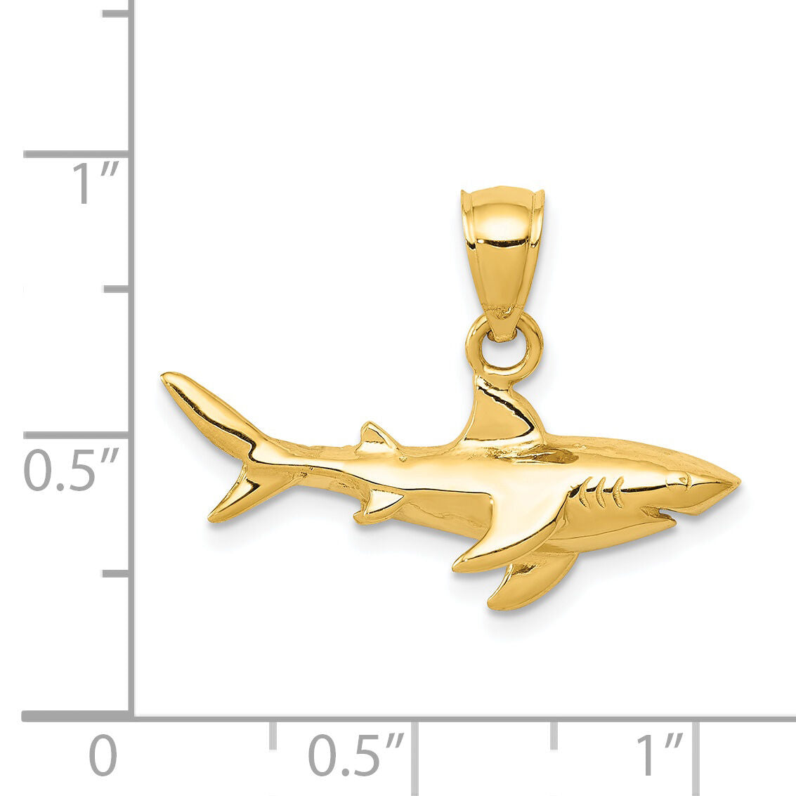 14K Shark Pendant-D3413
