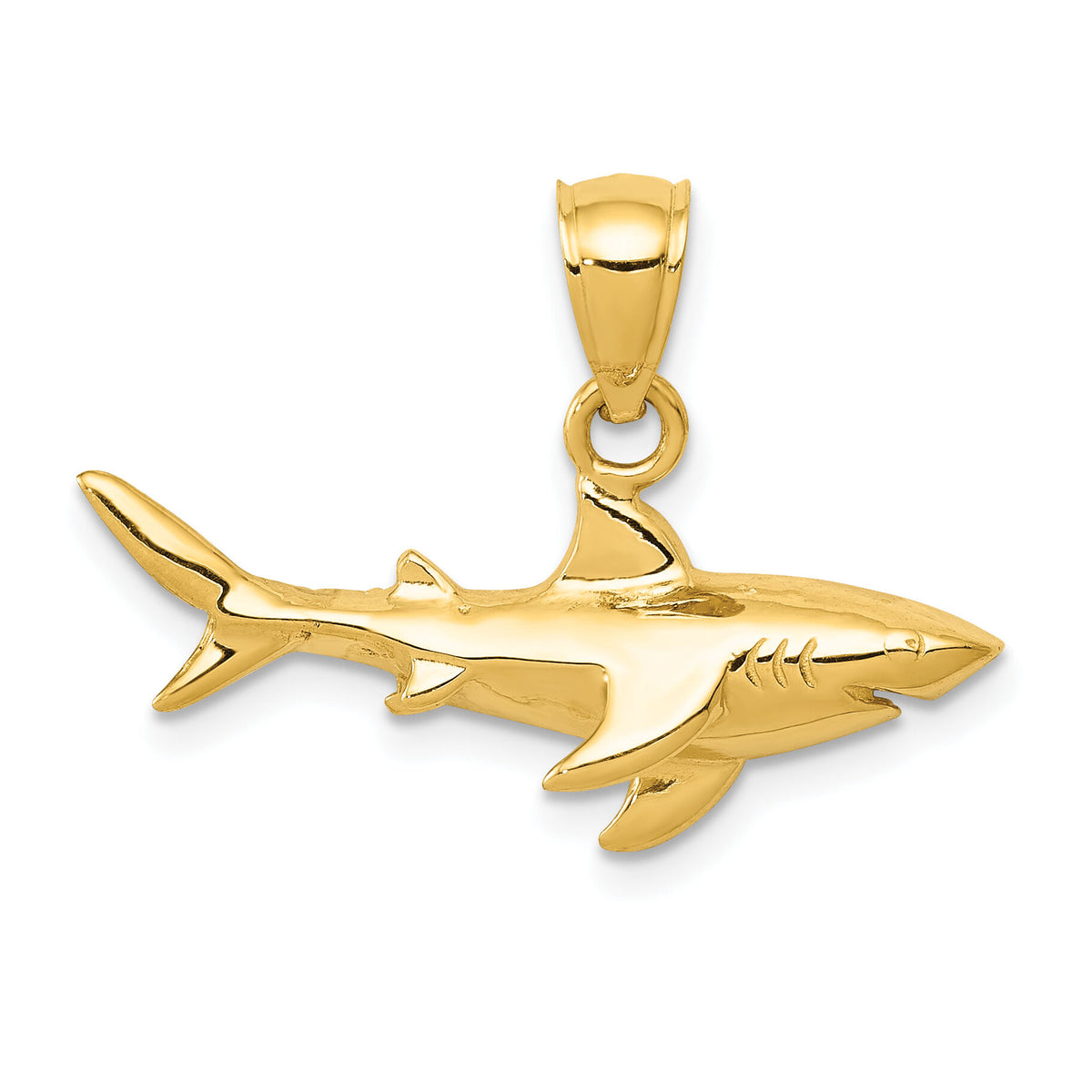 14K Shark Pendant-D3413