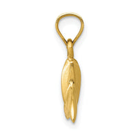 14K 3D Whale Tail Pendant-D3415