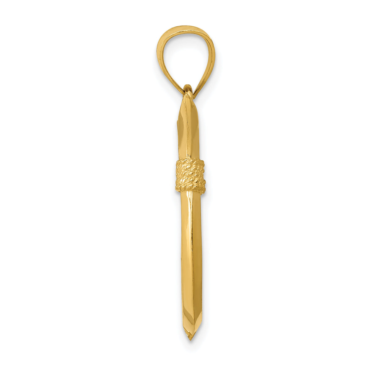 14K 3D Whale Tail Hook Pendant-D3417