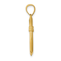 14K 3D Whale Tail Hook Pendant-D3417
