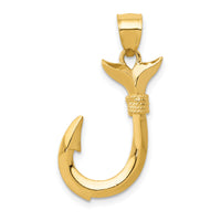 14K 3D Whale Tail Hook Pendant-D3417