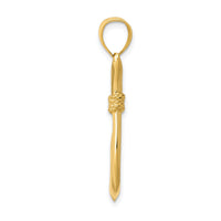 14K 3D Whale Tail Hook Pendant-D3418