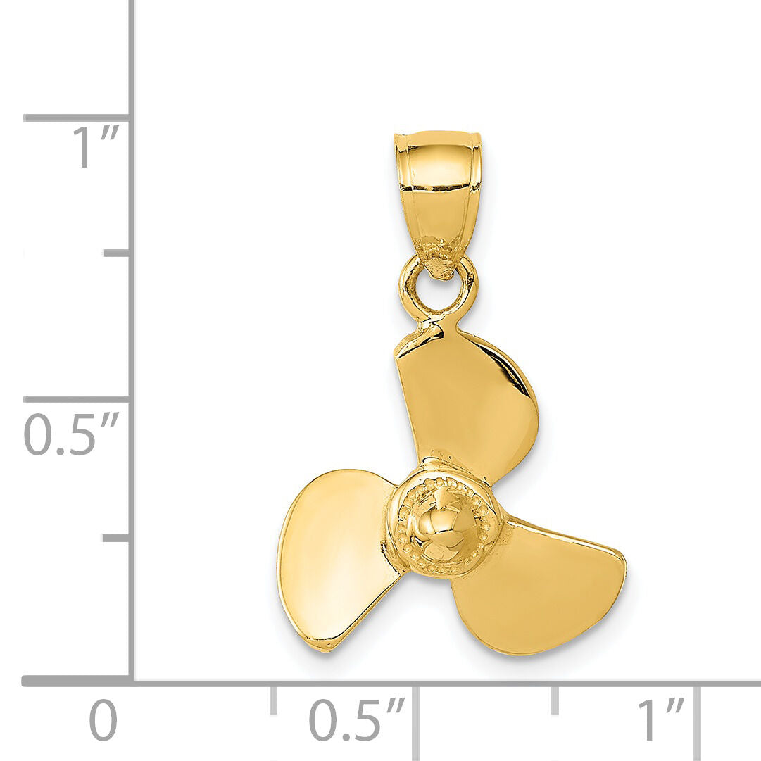 14K Propeller Pendant-D3420
