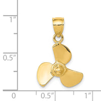 14K Propeller Pendant-D3420