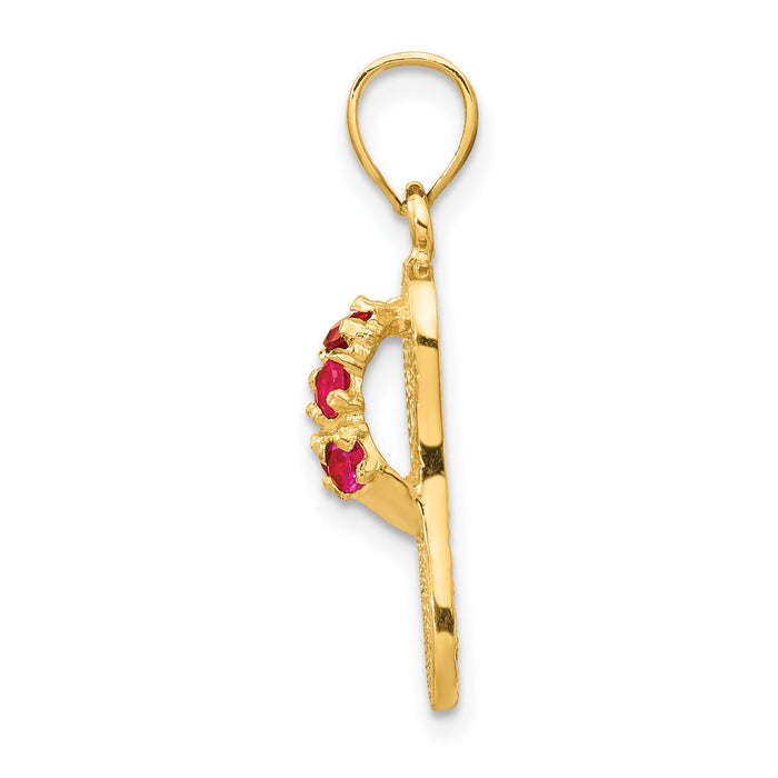14k  3D January/CZ Birthstone Flip Flop Pendant-D3421