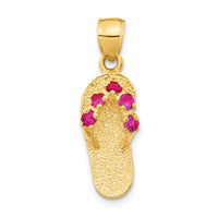 14k  3D January/CZ Birthstone Flip Flop Pendant-D3421