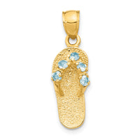 14k  3D March/CZ Birthstone Flip Flop Pendant-D3423