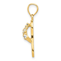 14k  3D April/CZ Birthstone Flip Flop Pendant-D3424