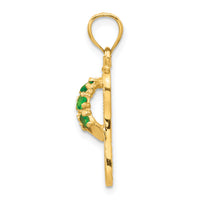 14k  3D May/CZ Birthstone Flip Flop Pendant-D3425