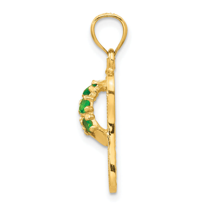 14k  3D May/CZ Birthstone Flip Flop Pendant-D3425