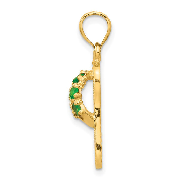 14k  3D May/CZ Birthstone Flip Flop Pendant-D3425