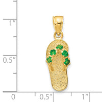 14k  3D May/CZ Birthstone Flip Flop Pendant-D3425