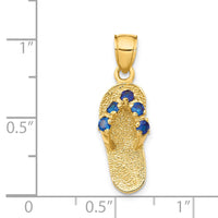 14k  3D September/CZ Birthstone Flip Flop Pendant-D3429