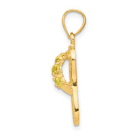 14k  3D November/CZ Birthstone Flip Flop Pendant-D3431