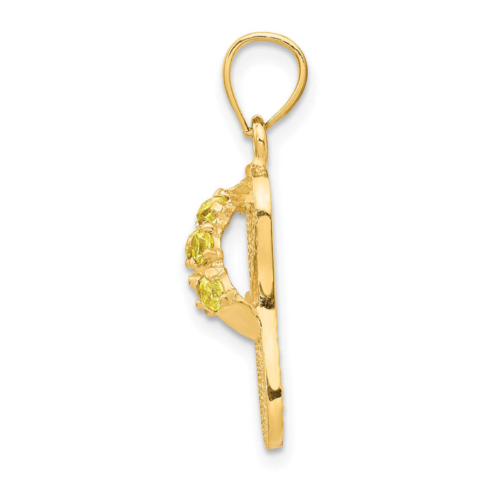 14k  3D November/CZ Birthstone Flip Flop Pendant-D3431