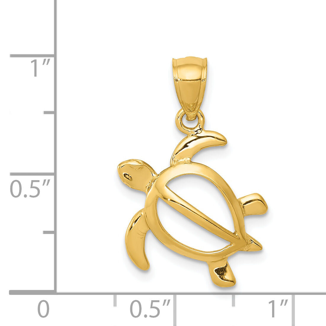 14k Open Turtle Pendant-D3435