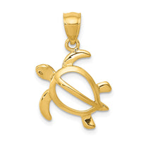 14k Open Turtle Pendant-D3435