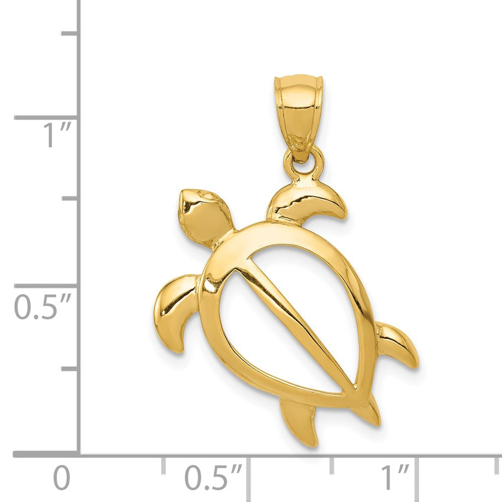 14k Open Turtle Pendant-D3436