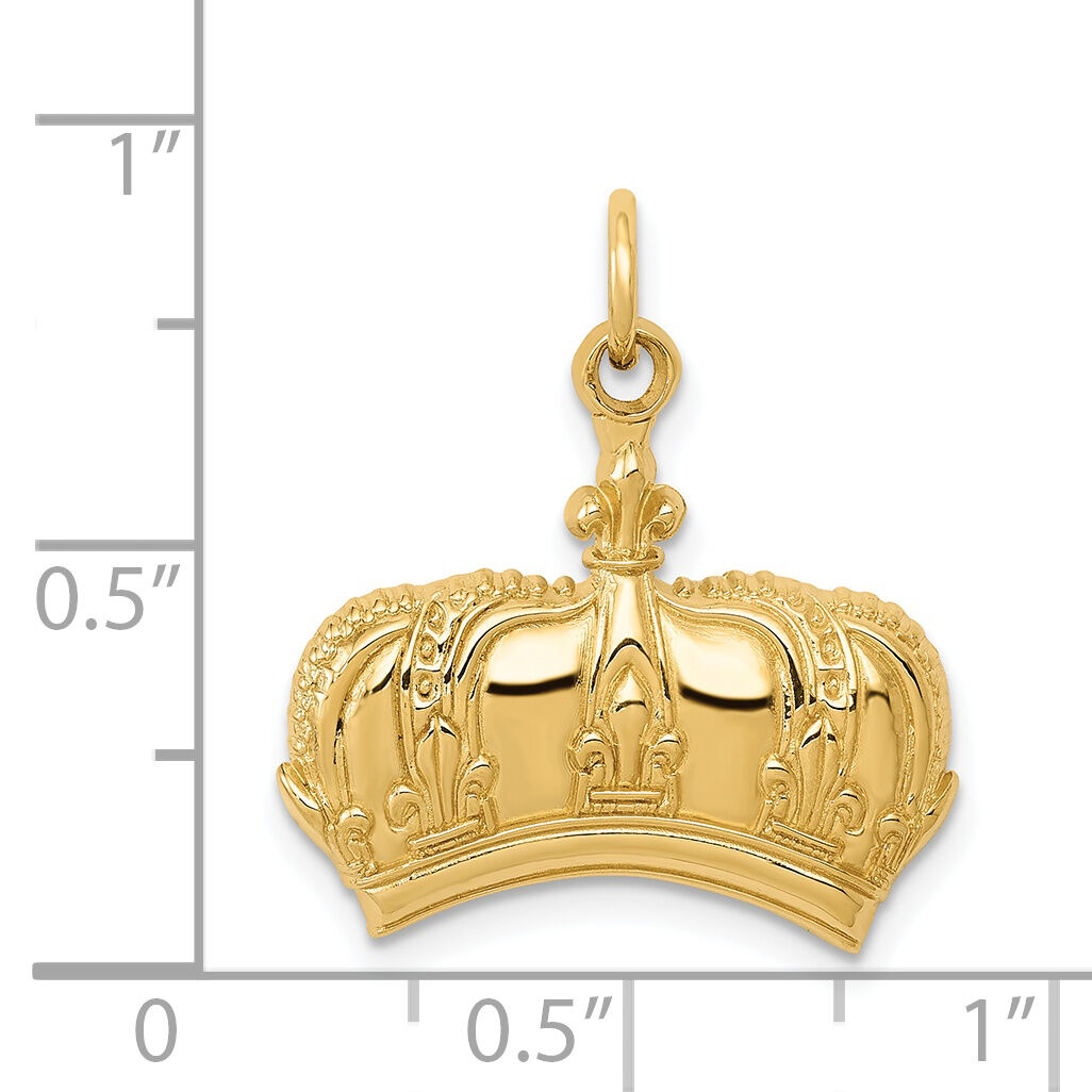 14k Fleur De Lis Crown Charm-D3441
