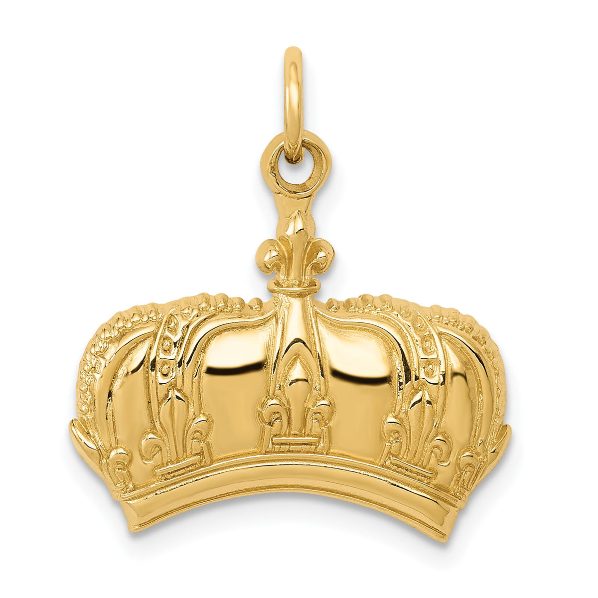14k Fleur De Lis Crown Charm-D3441