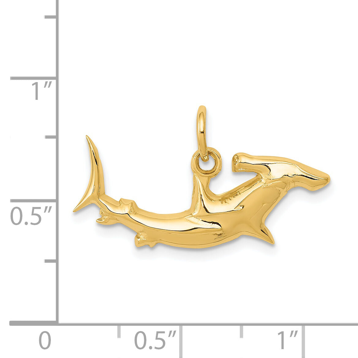 14k Hammerhead Shark Charm-D3450