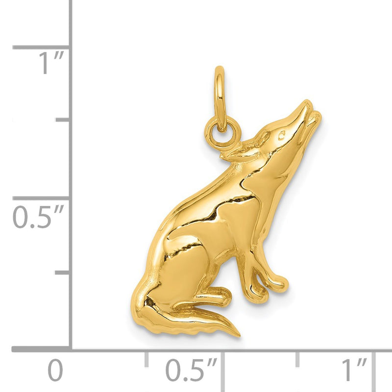 14k Wolf Charm-D3465