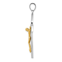 14k Two-tone Crucifix Pendant-D347