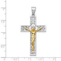 14k Two-tone Crucifix Pendant-D347