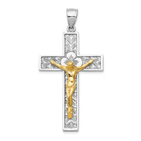 14k Two-tone Crucifix Pendant-D347