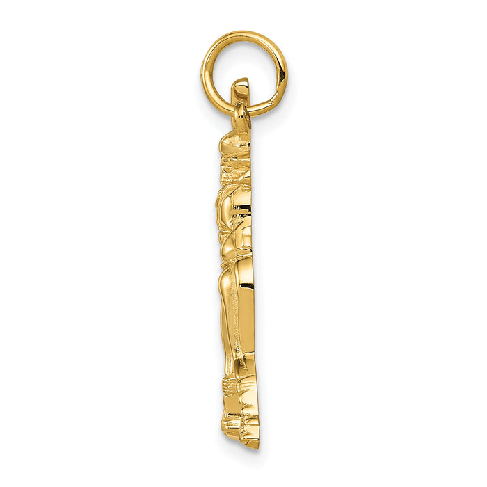 14k Female Baseball Batter Charm-D3476