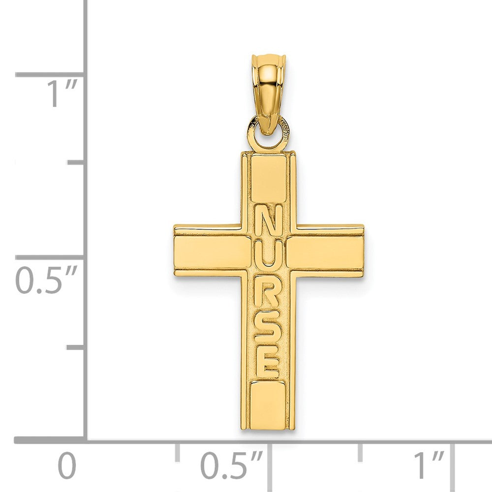 14k Nurse Cross Charm-D3482