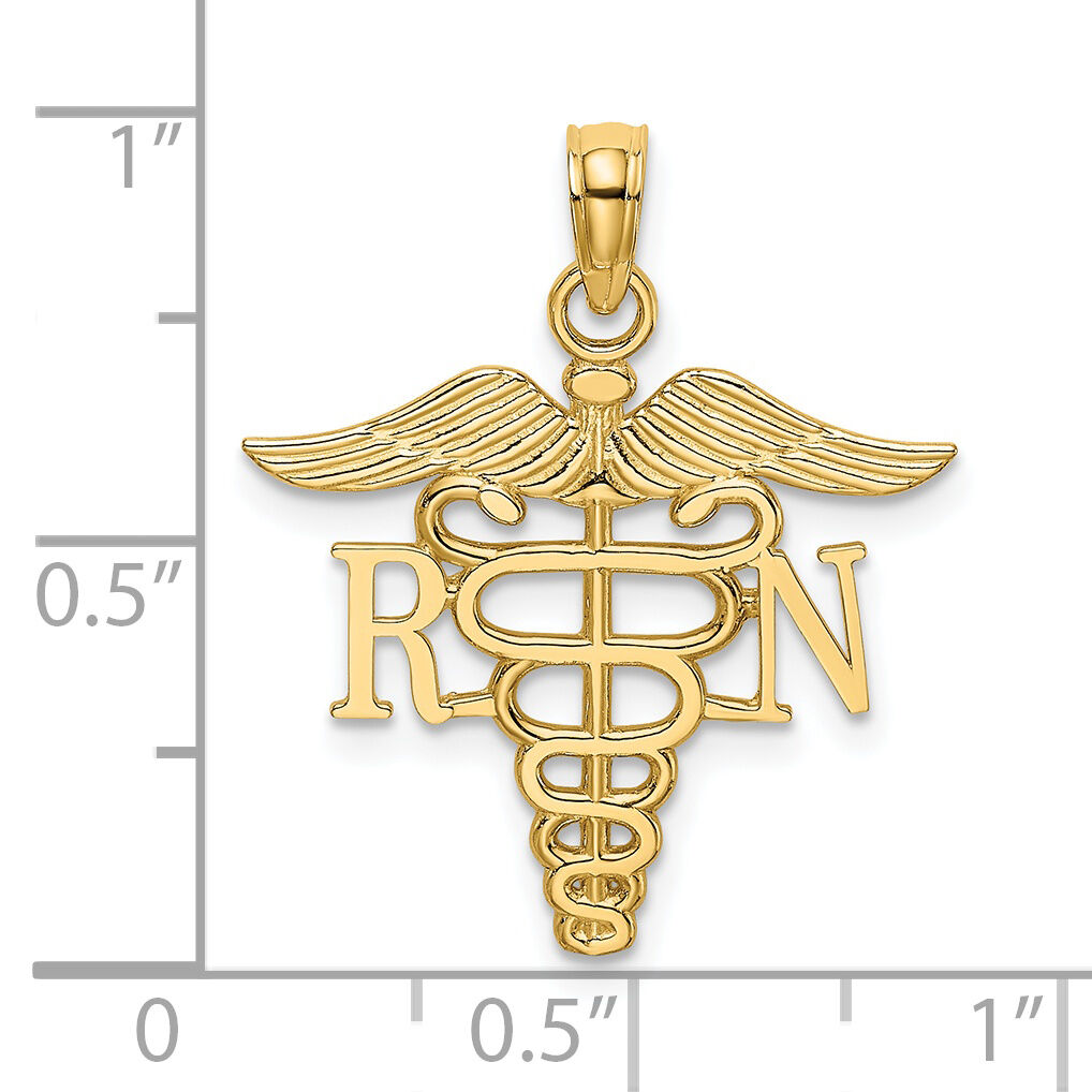 14k RN Caduceus Charm-D3483