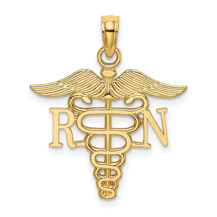 14k RN Caduceus Charm-D3483