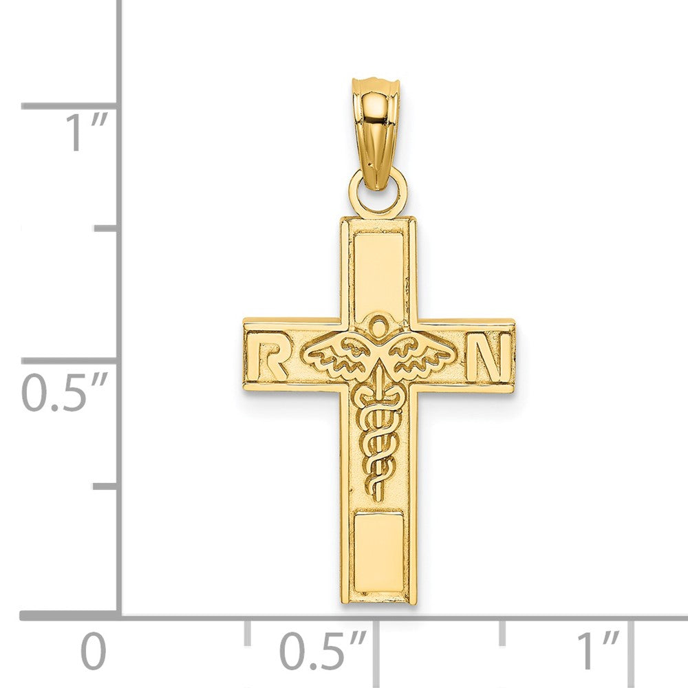 14K RN  Caduceus Cross Charm-D3484