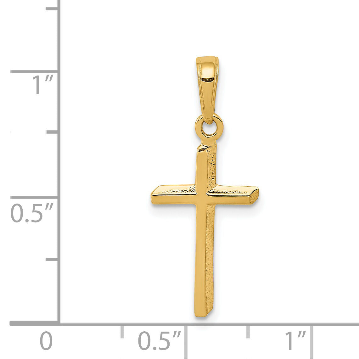 14k Polished Cross Pendant-D3489