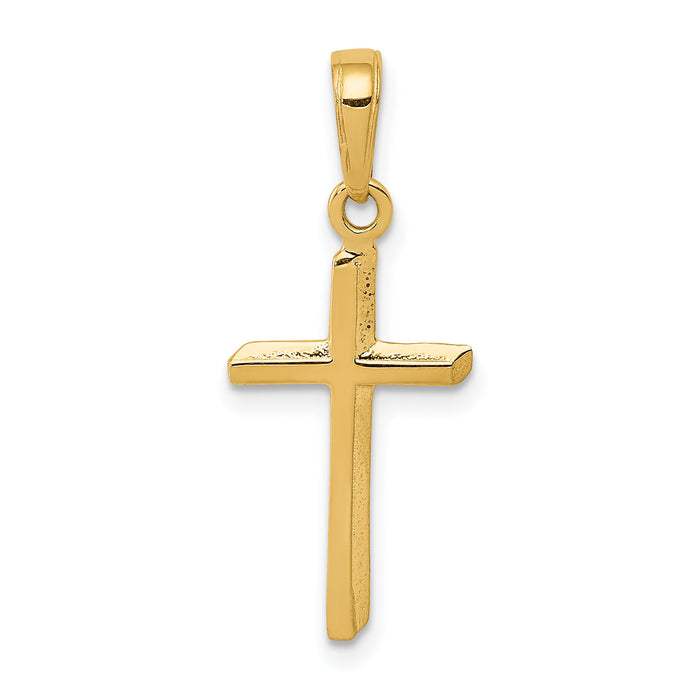 14k Polished Cross Pendant-D3489