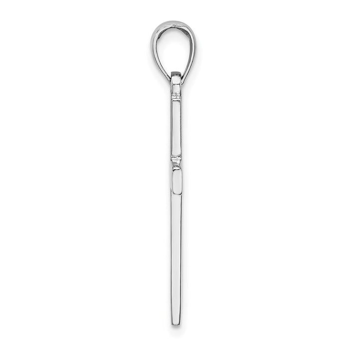 14k White Gold Cross Pendant-D3495W