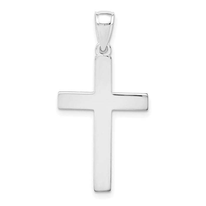14k White Gold Cross Pendant-D3495W