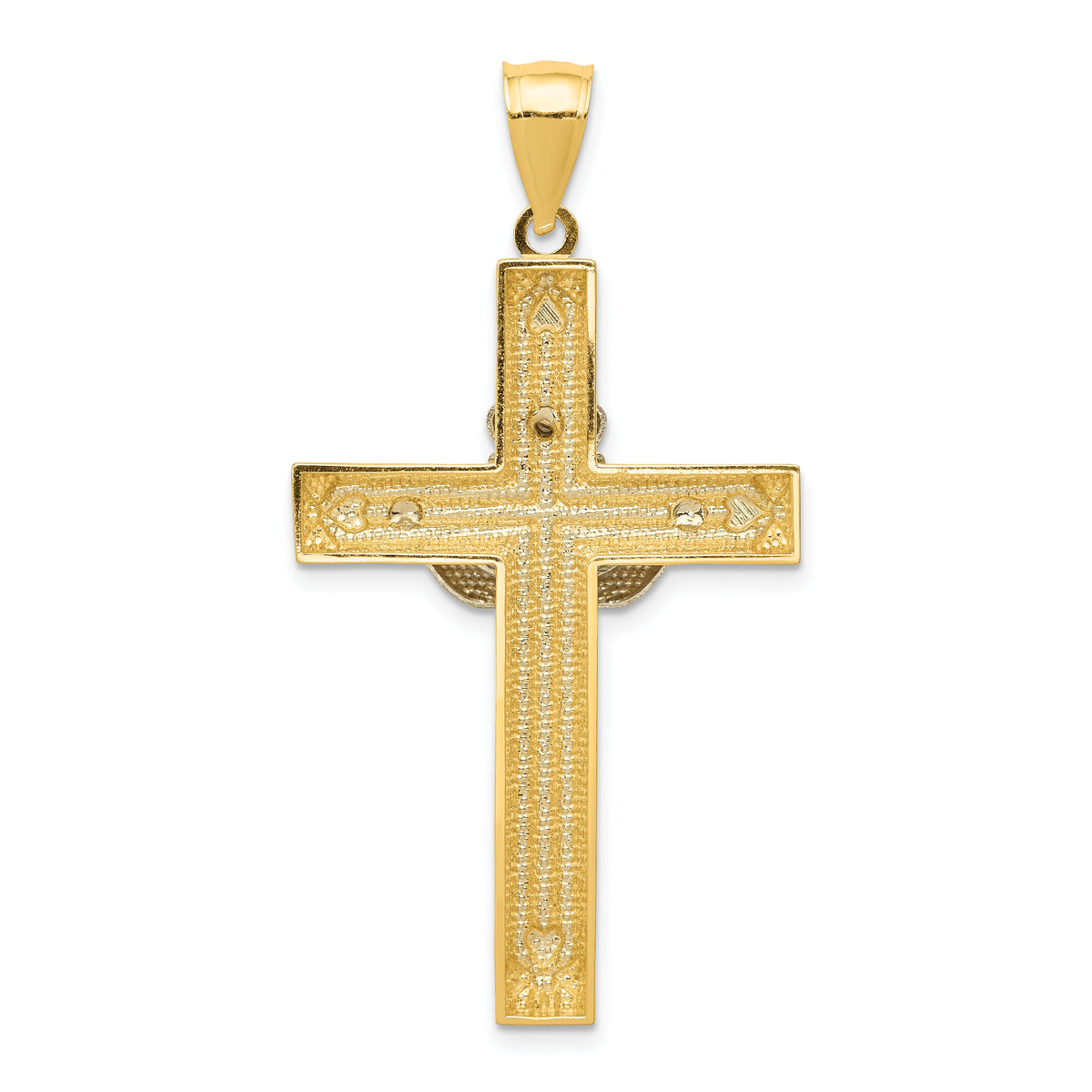 14k Two-tone Claddagh Cross Pendant-D3498