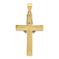 14k Two-tone Claddagh Cross Pendant-D3498
