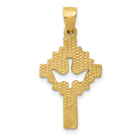 14k Dove Cross Charm-D35