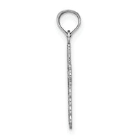 14K White Gold w/ Lace Trim and Polished Center Cross Charm-D3501W