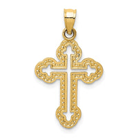 14k Cut-out Budded Cross Charm-D3505