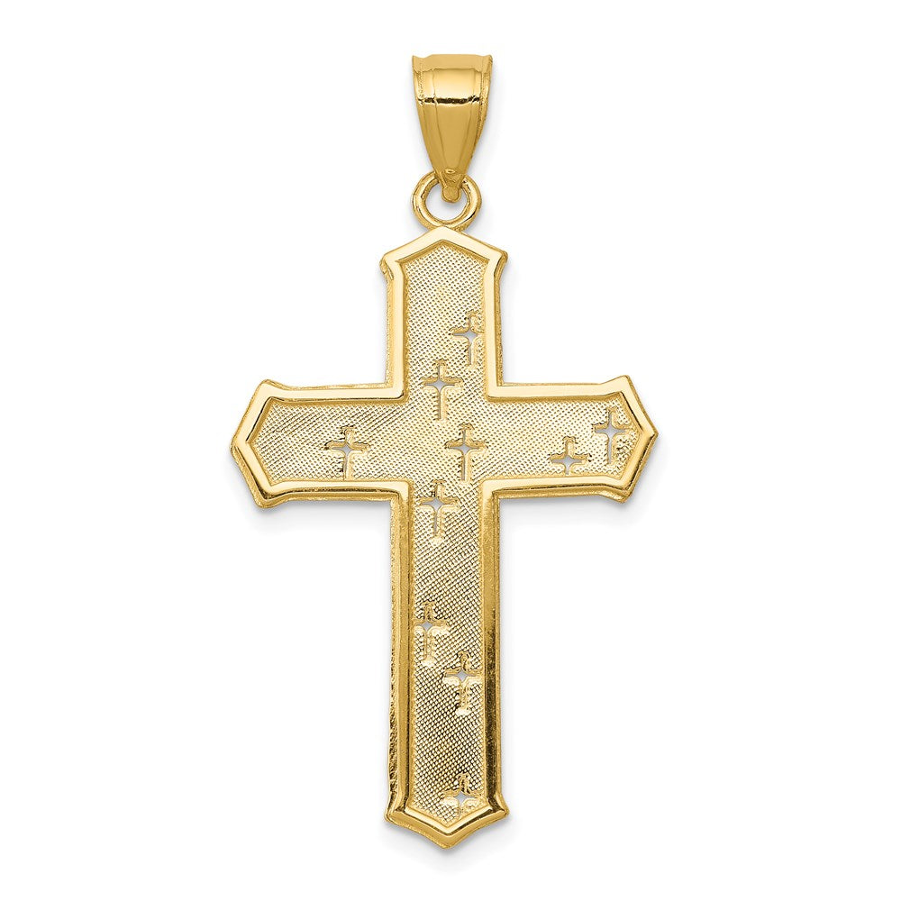14k Passion Cross Pendant-D3523