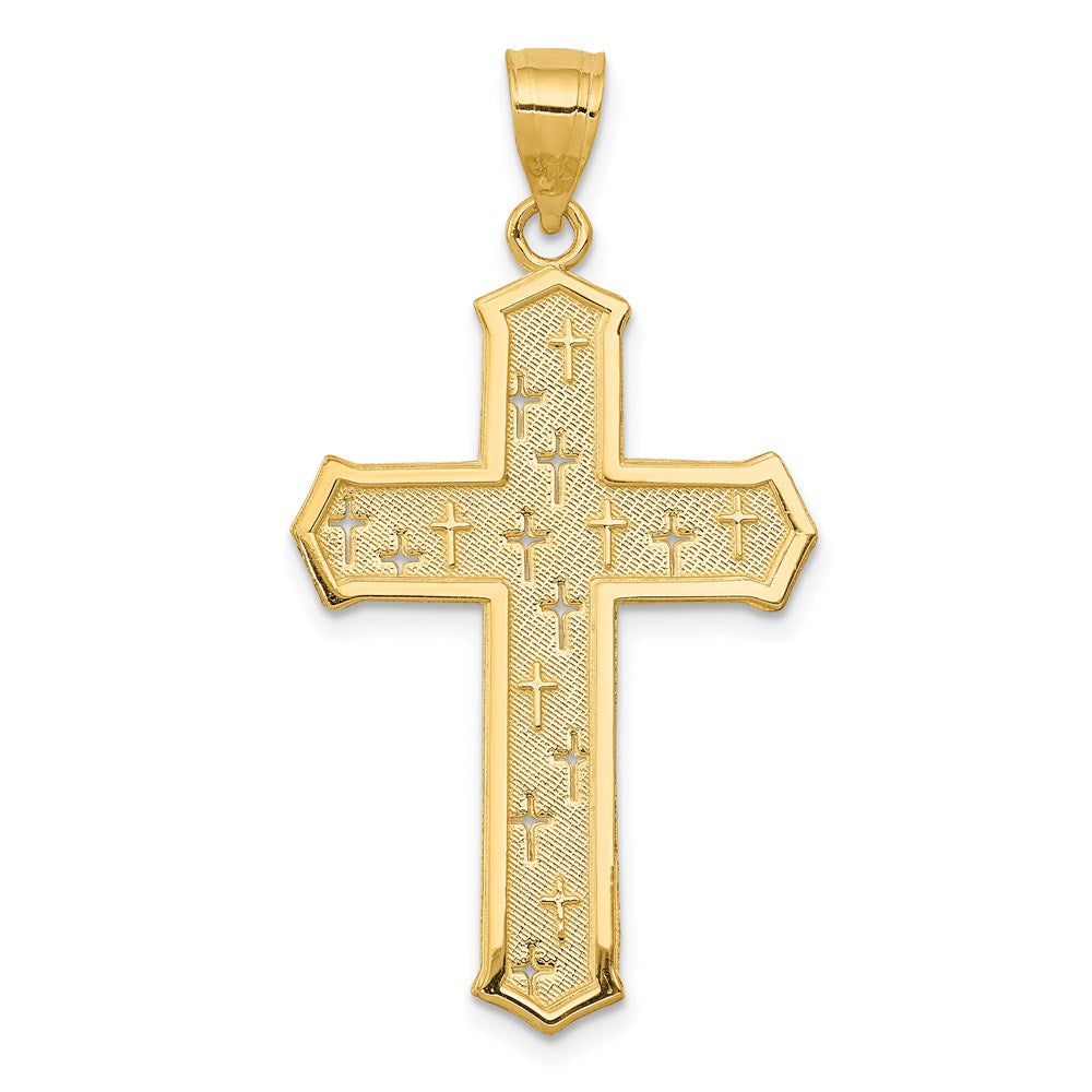 14k Passion Cross Pendant-D3523